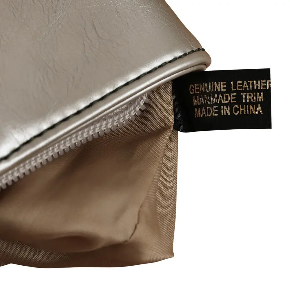 Green And Champagne Aurielle Leather Tote - 14W x 9H x 4.75D - Picture 3 of 11